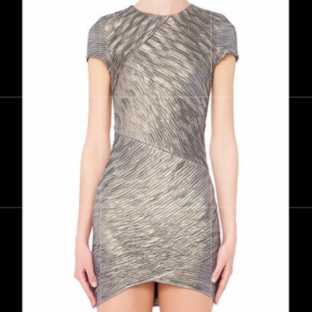 Torn by Ronny Kobo Silver Metallic Kaitlyn Dress